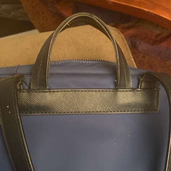 Kate Spade Wilson Road Navy Nylon Black Leather Large Bradley Backpack - Picture 6 of 6